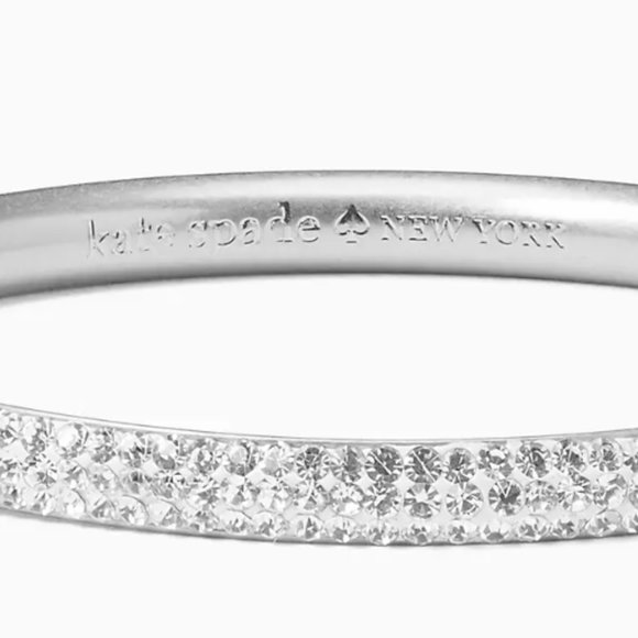 Kate Spade New York Razzle Dazzle Bangle Silver Bracelet NWT Jewelry Pave - Picture 2 of 3